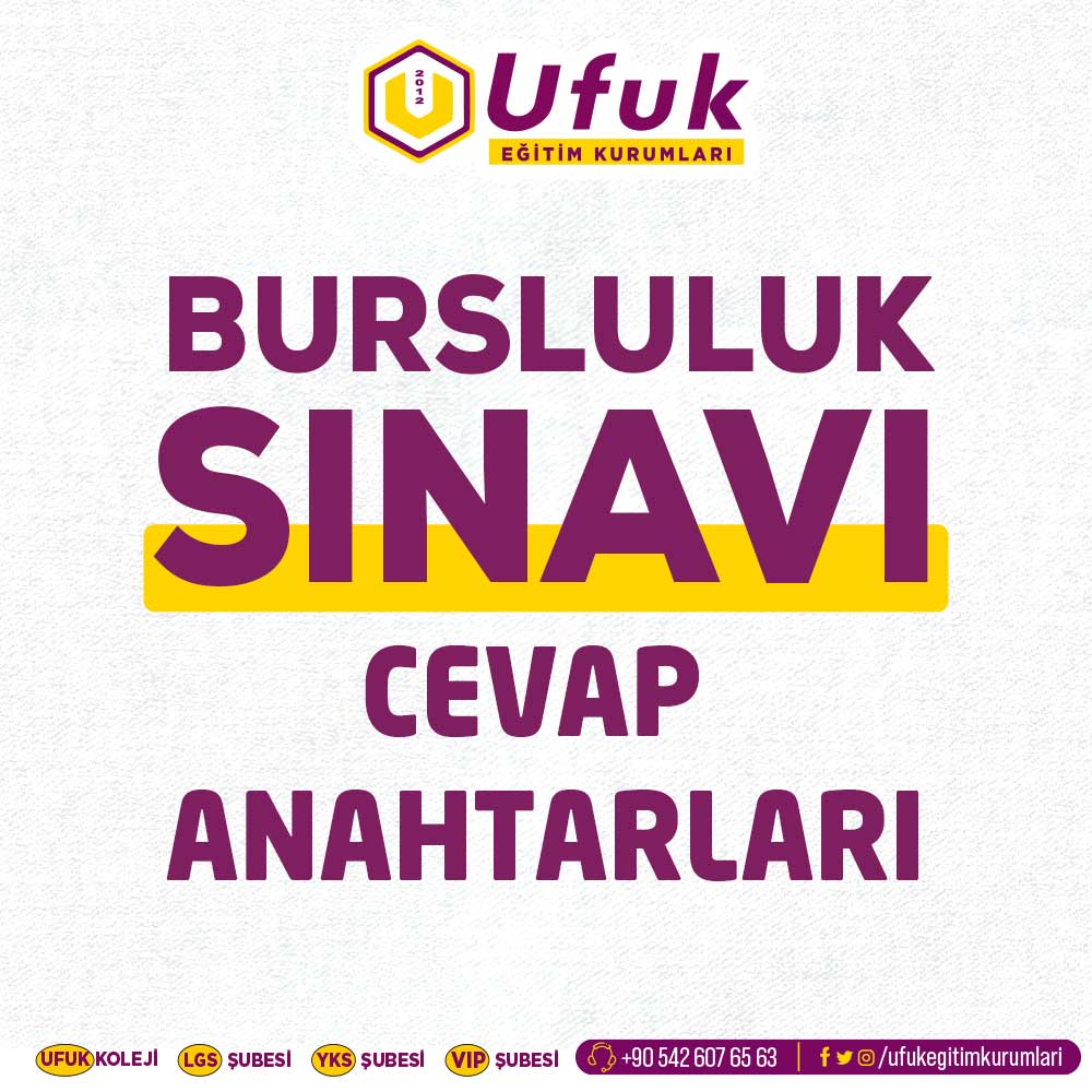 Cevap Anahtarı | Bursluluk Sınavı