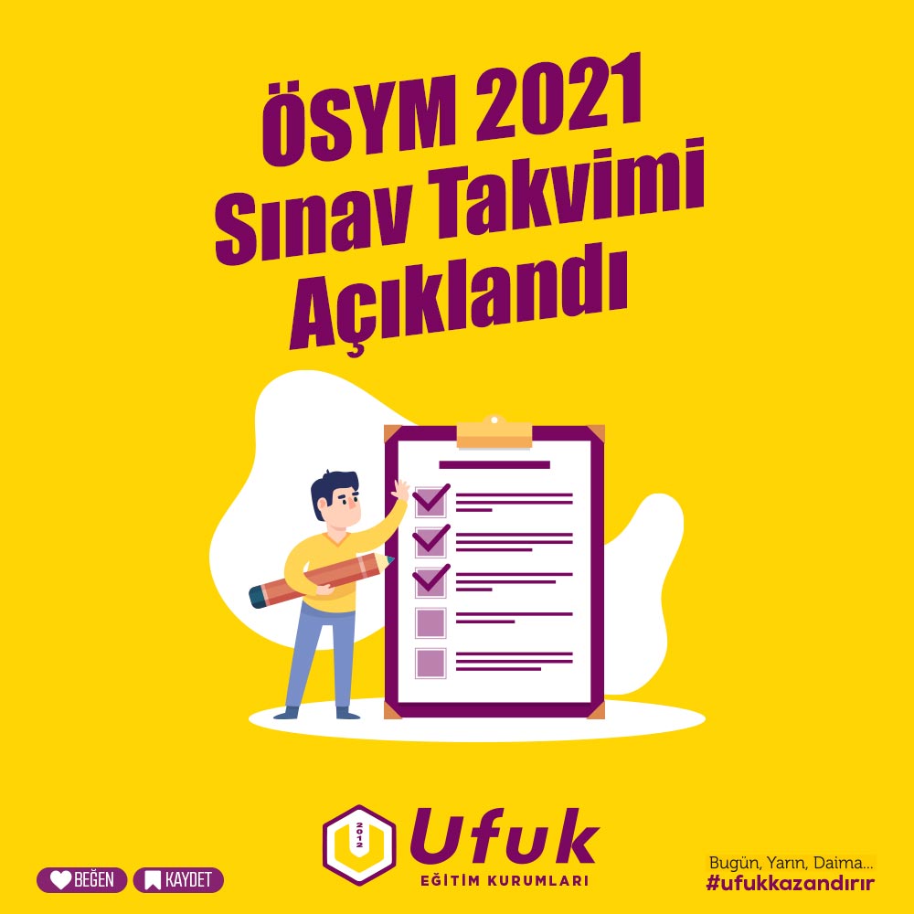 ÖSYM 2021 Sınav Takvimi Açıklandı